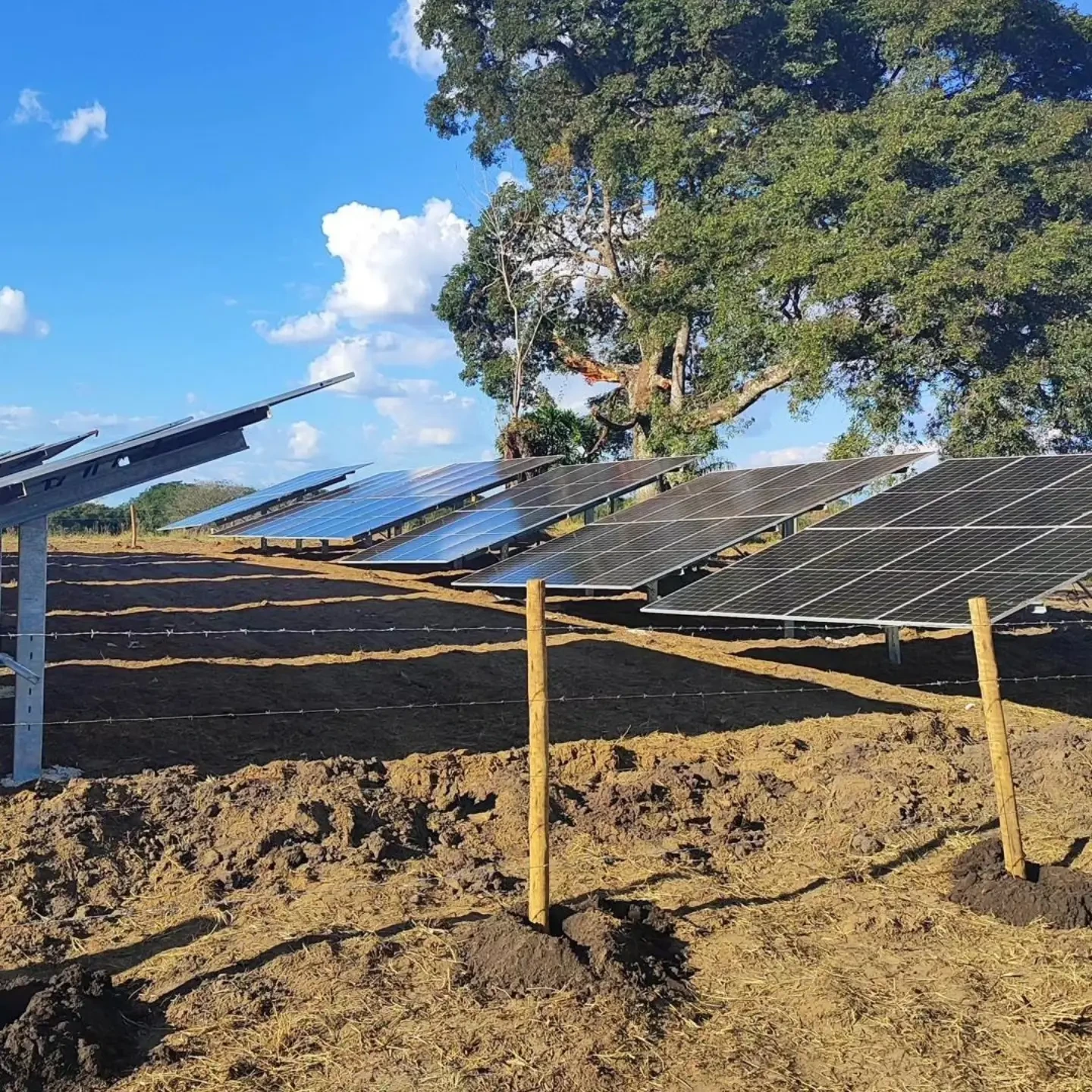 Instalação de painéis solares em solo publicada pela Eco Fort